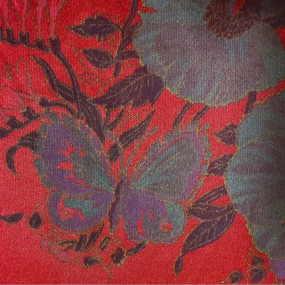 VTG 70s 80s Caribou Peasant Top Women’s Medium Maroon Butterflies Costume Prop‎ - Picture 11 of 14